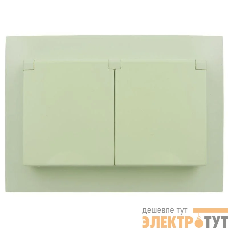 Розетка 2-м SKANDY 16А IP44 с крышкой в сборе SK-R12G мятный IEK SK-R26-16-44-K06-F