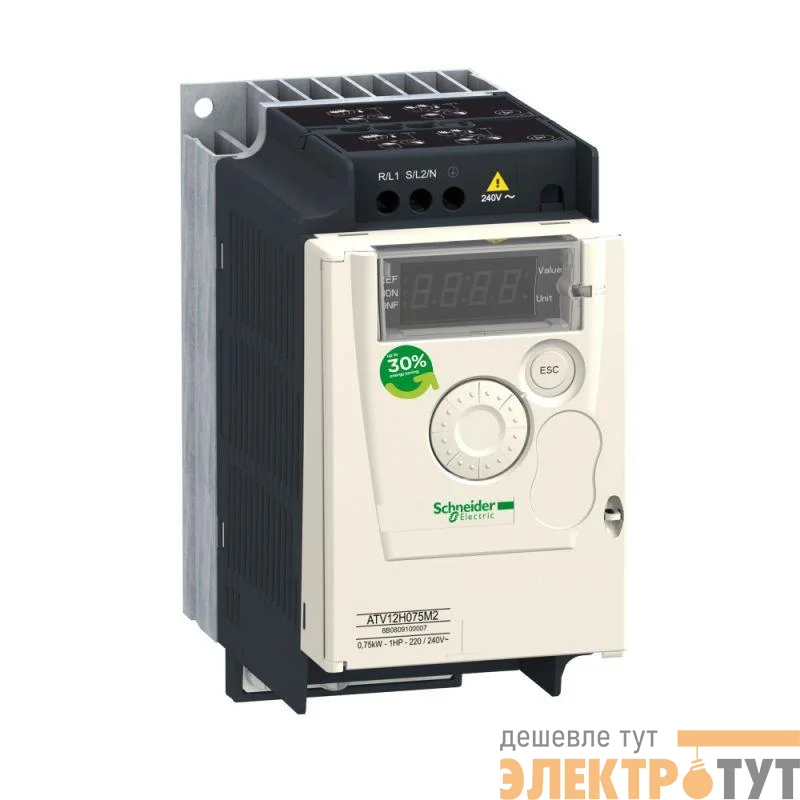 Преобразователь частоты ATV12 0.75кВт 240В 3ф SchE ATV12H075M3