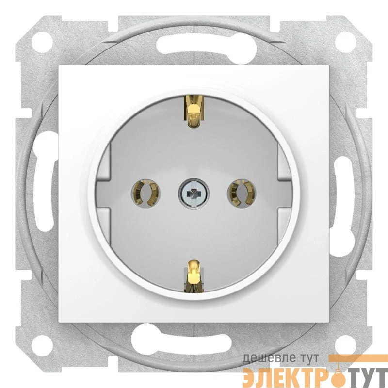 Механизм розетки 1-м СП Sedna без защ. шторок с заземл. бел. SchE SDN3000521