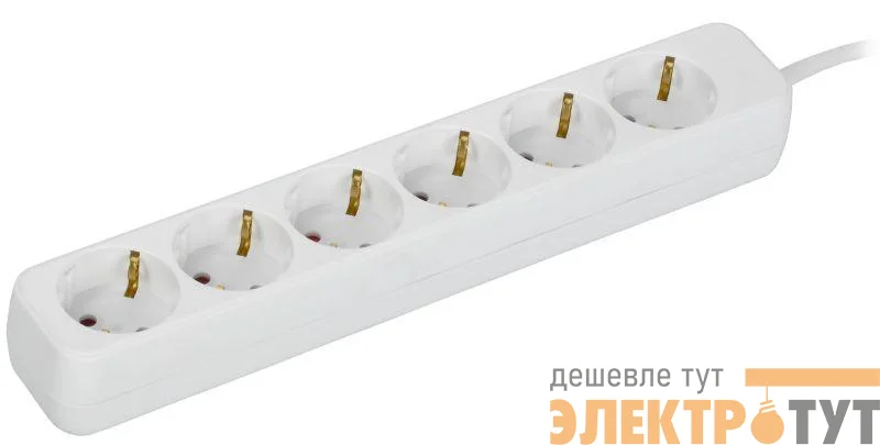Удлинитель 6х5м 10А У06 ПВС 3х1 бел. UMA IEK UM-YP10-10-06-05-Z-K01