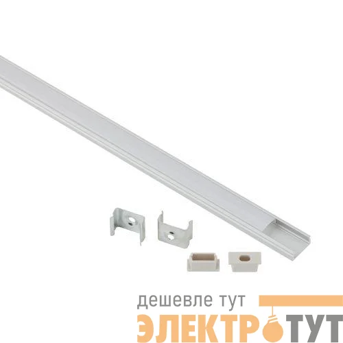 Комплект с накладным анодированным профилем 1506-1m 15х6мм. 1м САВ262 сереб. Эра Б0062757