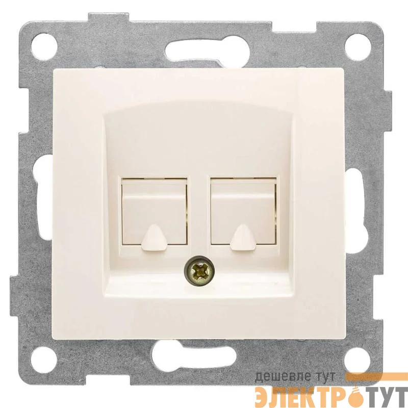 Розетка компьютерная + телефонная 2-м СП Bravo RJ45 + RJ12 механизм беж. GUSI С10КТ-003