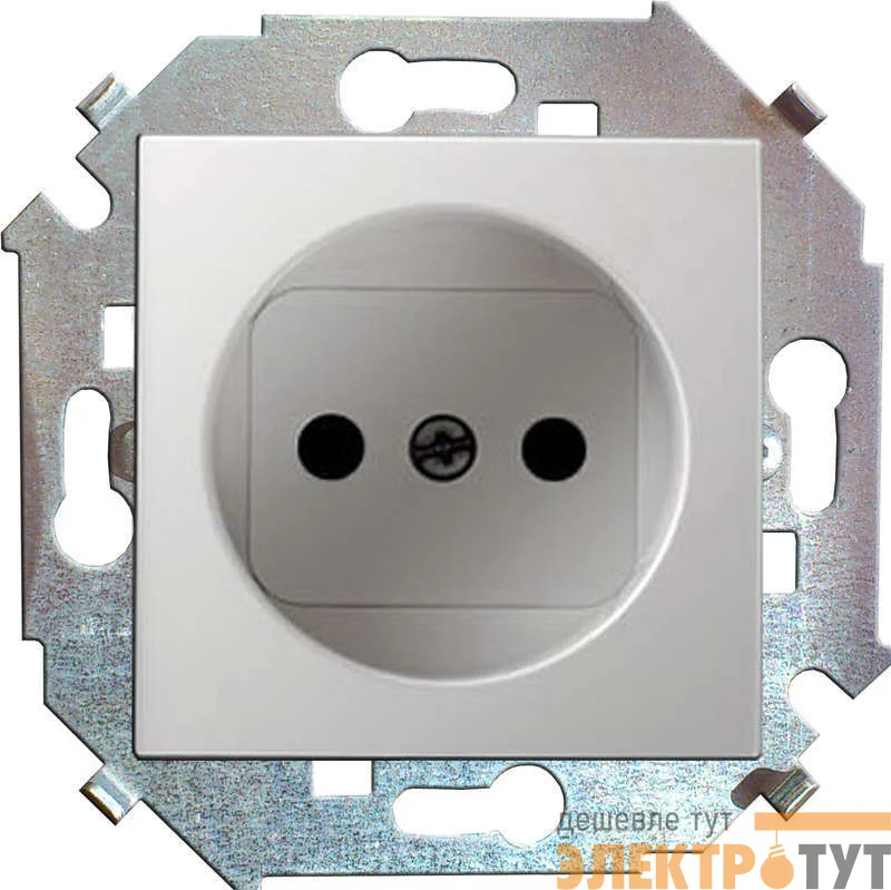 Розетка 1-м СП Simon 15 16А IP20 250В без заземл. винтов. клеммы механизм бел. Simon 1591431-030