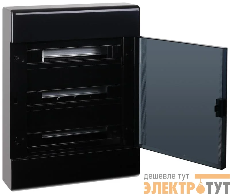 Щиток Тусо открытая проводка на 54 модуля с дверцей 648х468х116мм черн. Ruvinil 68054Ч