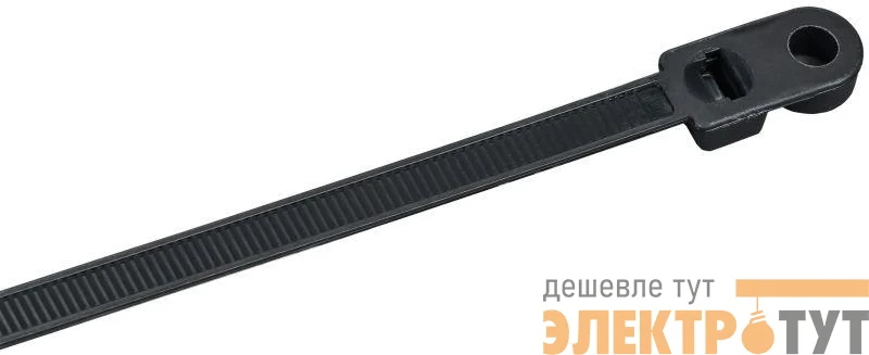 Хомут 7.6х400мм P6.6 с винтовым креплением черн. (уп.100шт) IEK UHH12-D076-400-100-K02