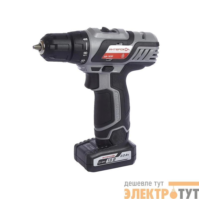 Дрель-шуруповерт аккумуляторная ДА-18ЭР 35 (Li-ion 2 аккум. 2А.ч) ИНТЕРСКОЛ 436.2.2.20