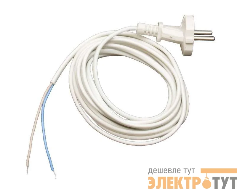 Шнур с электр. вилкой (ПВС-ВП 2х0.75) 2.2м бел. UNIVersal 9632166