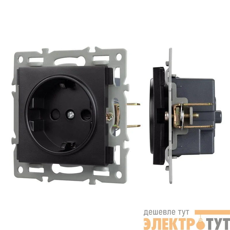 Механизм электрической розетки SCT-MEU1-PL-BK (250В 16А) Arlight 043731