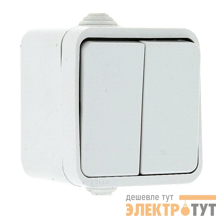 Выключатель 2-кл. ОП Прага 10А IP44 бел. EKF EKV10-023-10-44