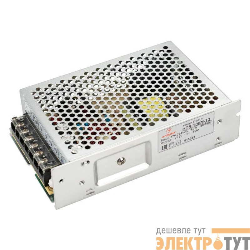 Блок питания HTS-100M-12 12В 8.3А 100Вт IP20 сетка 3 года Arlight 015032