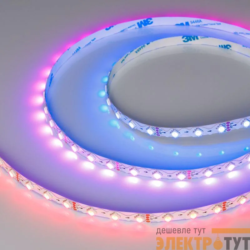 Лента светодиодная SPI-RZ-B60-8mm 12V RGB-PX1-BPT 9Вт/м IP20 5060 (уп.5м) Arlight 047382