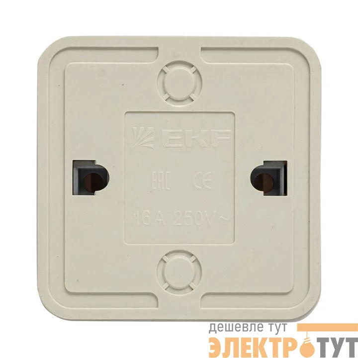 Розетка 1-м ОП Рим 16А IP20 с заземл. защ. шторки бел. EKF ENR16-028-100