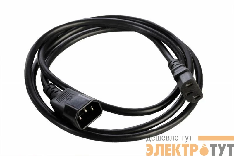Шнур питания R-10-Cord-C13-C14-3 C13-С14 проводник. 3х1кв.мм 3м 220В 10А черн. Rem 892858