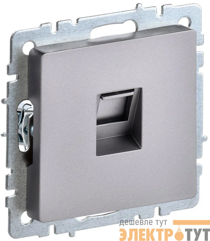 Розетка компьютерная СП RJ45 кат.6 BRITE РК11-БрС механизм сталь IEK BR-K10-2-K46