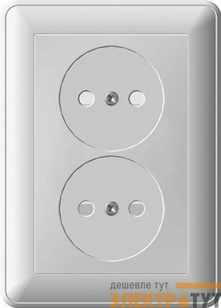 Розетка 2-м СП W59 16А IP20 защ. шторки без заземл. сл. кость SchE RS16-254-28