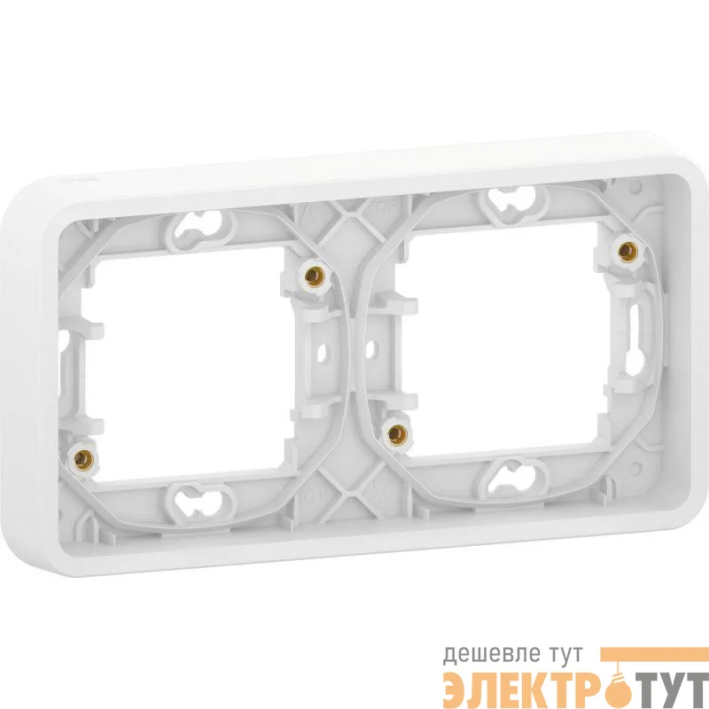 Рамка 2-м Mureva Styl горизонт. бел. IP55 SchE MUR39101
