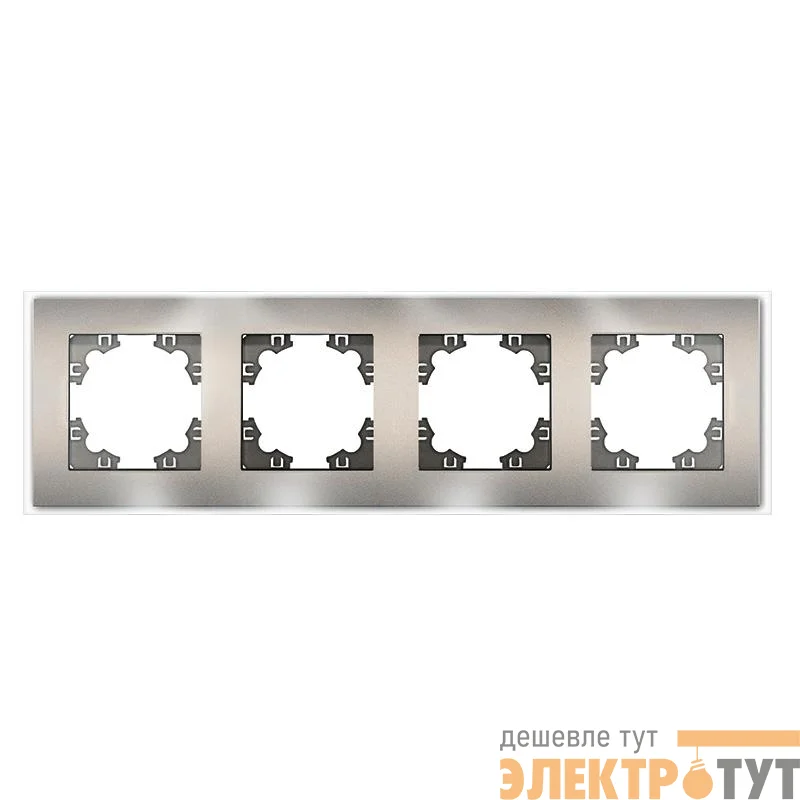 Рамка 4-м Афина стеклянная мокко UNIVersal 2287