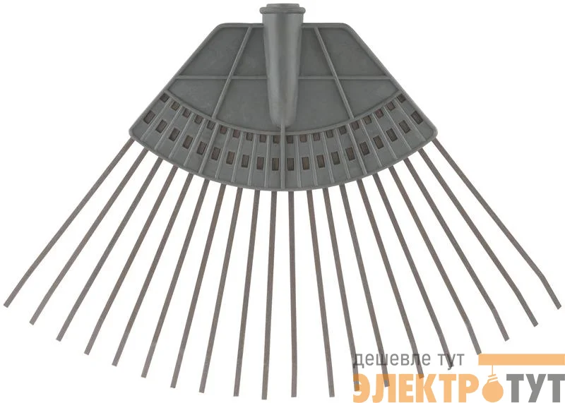 Грабли веерные пластинчатые (пластмассовая основа) 20 зубьев 310х450мм без черенка КУРС 76941