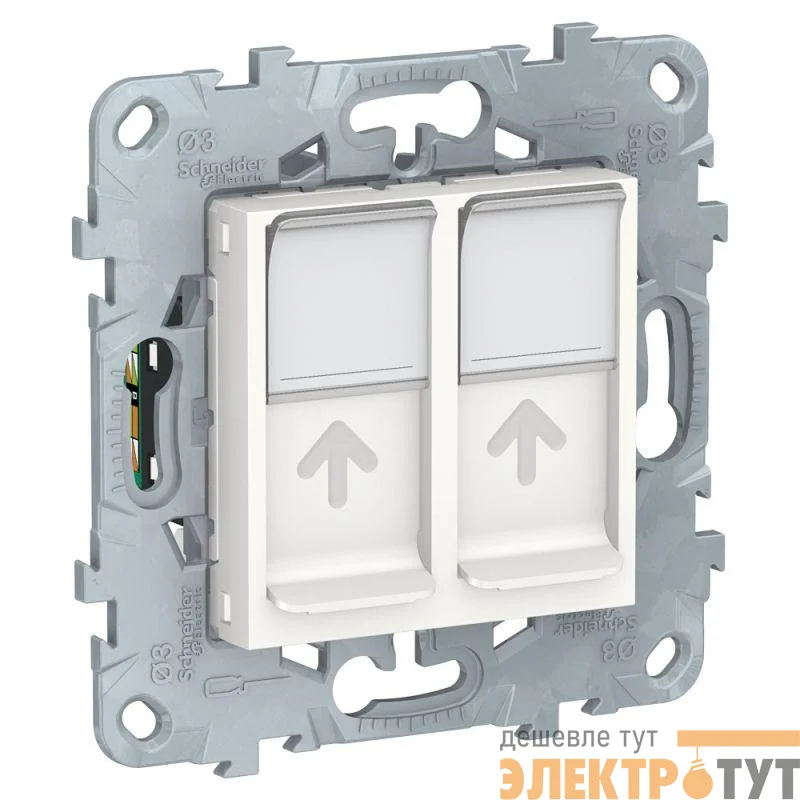 Механизм розетки компьютерная UNICA NEW RJ45 двойная кат.5е UTP бел. SchE NU542018