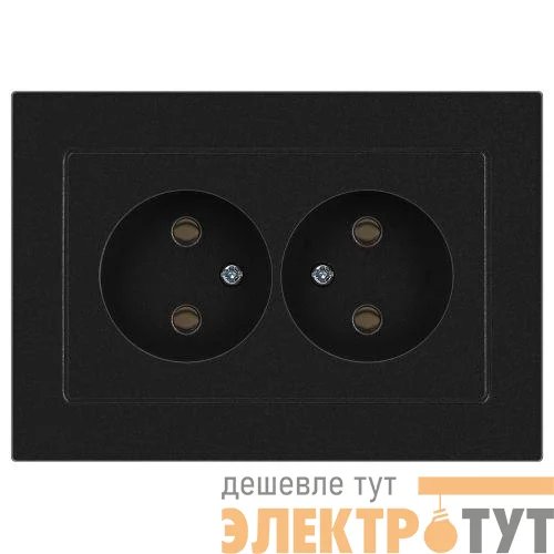 Розетка 2-м СП Accent 6-204-05 16А IP20 250В 2P AL/CU антрацит Intro Б0063465