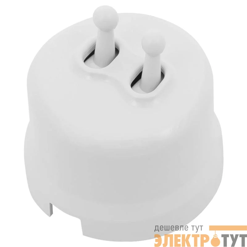 Выключатель 2-кл. (тумблерный) пластик бел. Bironi B1-232-21