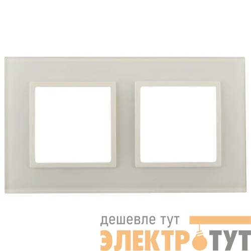 Рамка 2-м Elegance 14-5102-02 стекло слон. кость Эра Б0059169