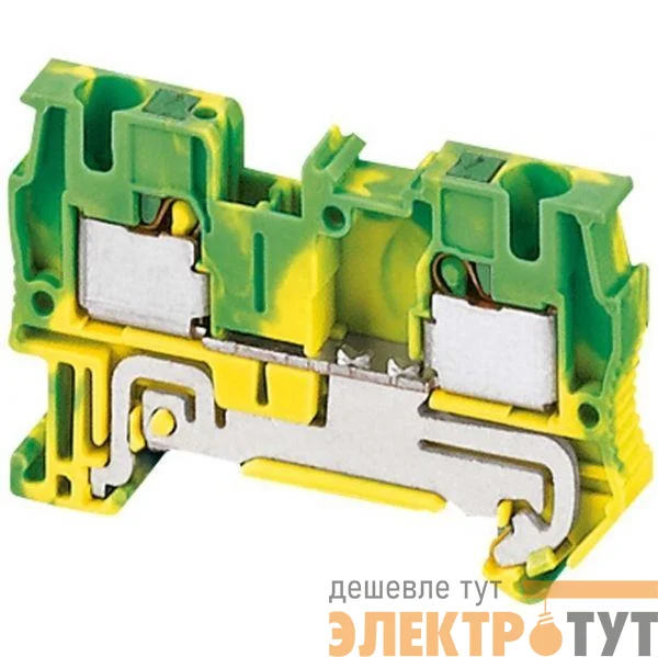 Клеммник Pit с заземл. 2 точки подкл. 4мм желт./зел. SchE NSYTRP42PE