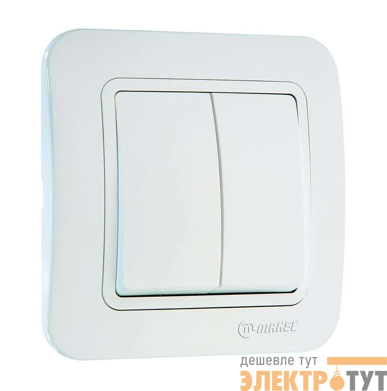 Выключатель 2-кл. 1п 1мод. СП Lillium 10А IP20 бел./бел. Makel 70003