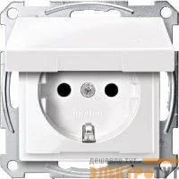 Механизм розетки СП Merten с защ. крышкой защ. шторки с заземл. IP44 SchE MTN2310-0319