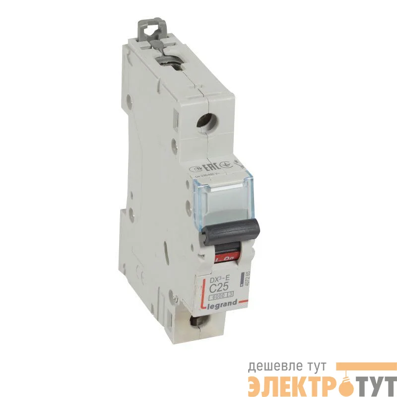 Выключатель автоматический модульный 1п C 25А 6кА DX3-E 6000 1мод. 230/400В Leg 407265