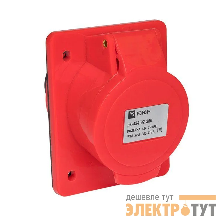 Розетка скрыт. уст. 32А 380В 3P+E IP44 (424) EKF ps-424-32-380