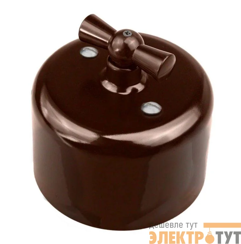 Выключатель проходной 1кл. R керамика корич. Bironi R1-211-02