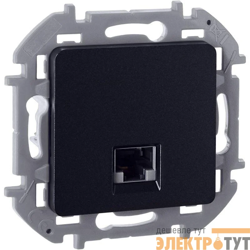 Розетка компьютерная Inspiria RJ45 кат.5E UTP антрацит IEK 673828
