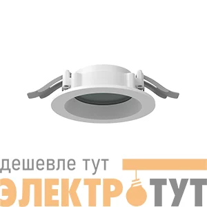 Светильник светодиодный DL-01 Pro 100мм 10Вт 4000К 120x49мм IP65/40 круглый встраив. RAL9003 бел. муар с защитным силикатным стеклом VARTON V1-RF-00111-GL000-6501040