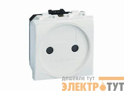 Розетка 1-м СП 2мод. Brava 16А IP20 без заземл. защ. шторки сл. кость DKC 75483S