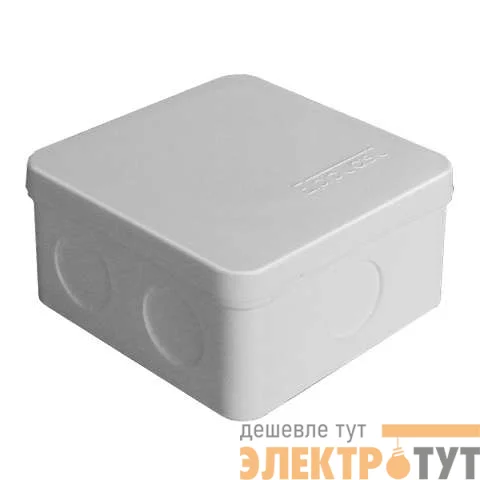 Коробка распределительная ОП 84х84х45мм IP54 7 выходов без гермовводов крышка защелкивающаяся сер. Epplast 125102