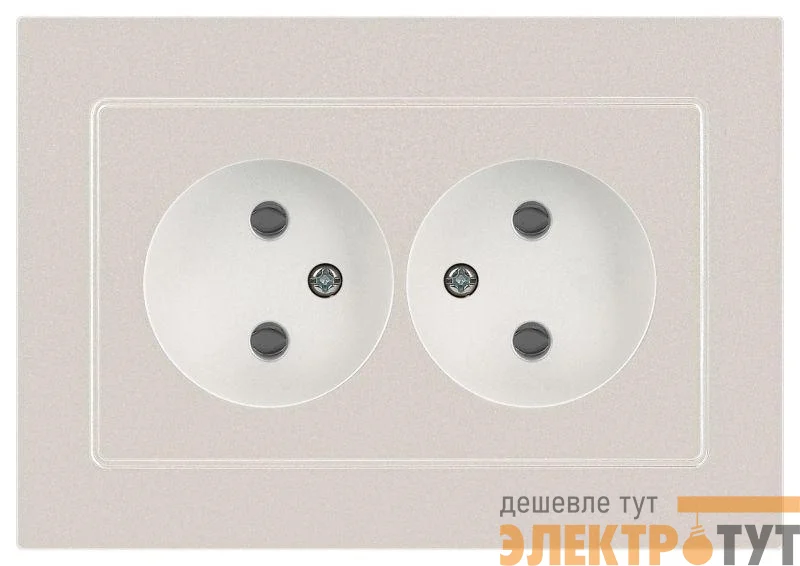 Розетка 2-м СП Accent 6-204-06 16А IP20 250В 2P AL/CU перламутр. Intro Б0063446