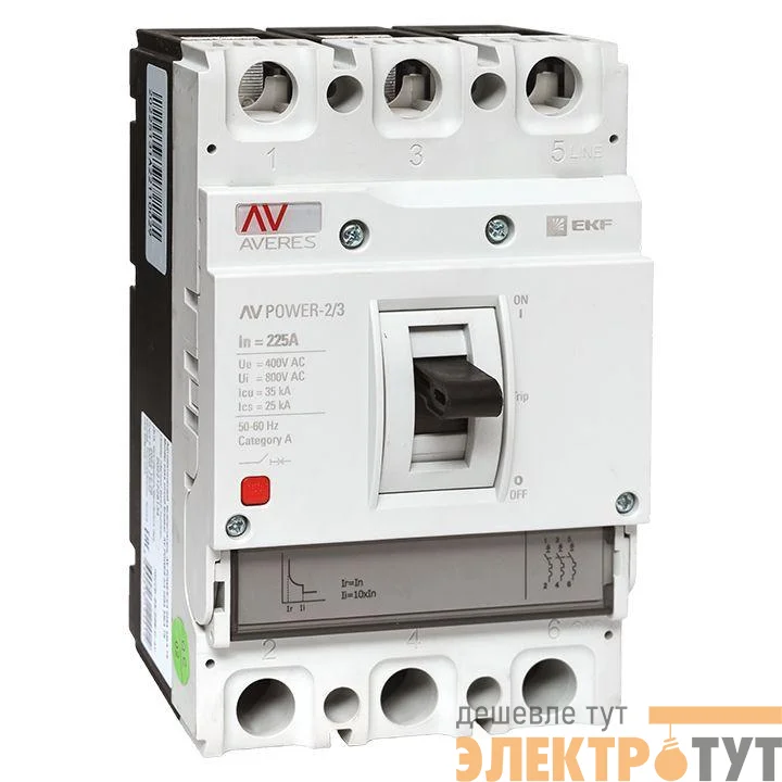 Выключатель автоматический 3п 225А 35кА AV POWER-2/3 TR AVERES EKF mccb-23-225-TR-av