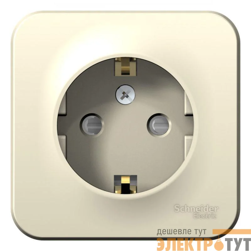 Розетка 1-м ОП Blanca 16А IP20 250В с заземл. защ. шторки с изолир. пластиной молоч. SE BLNRA011112