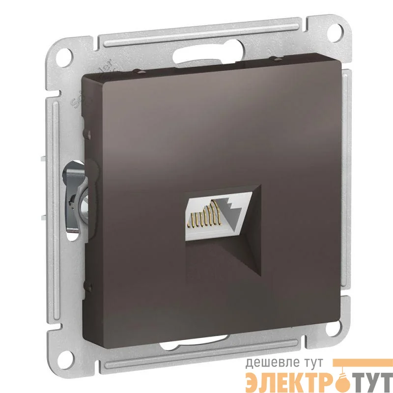 Механизм розетки компьютерной AtlasDesign RJ45 кат. 6А мокко SchE ATN000686
