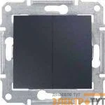 Выключатель 2-кл. СП Sedna 10А IP44 (сх. 5) 250В графит SchE SDN0300470