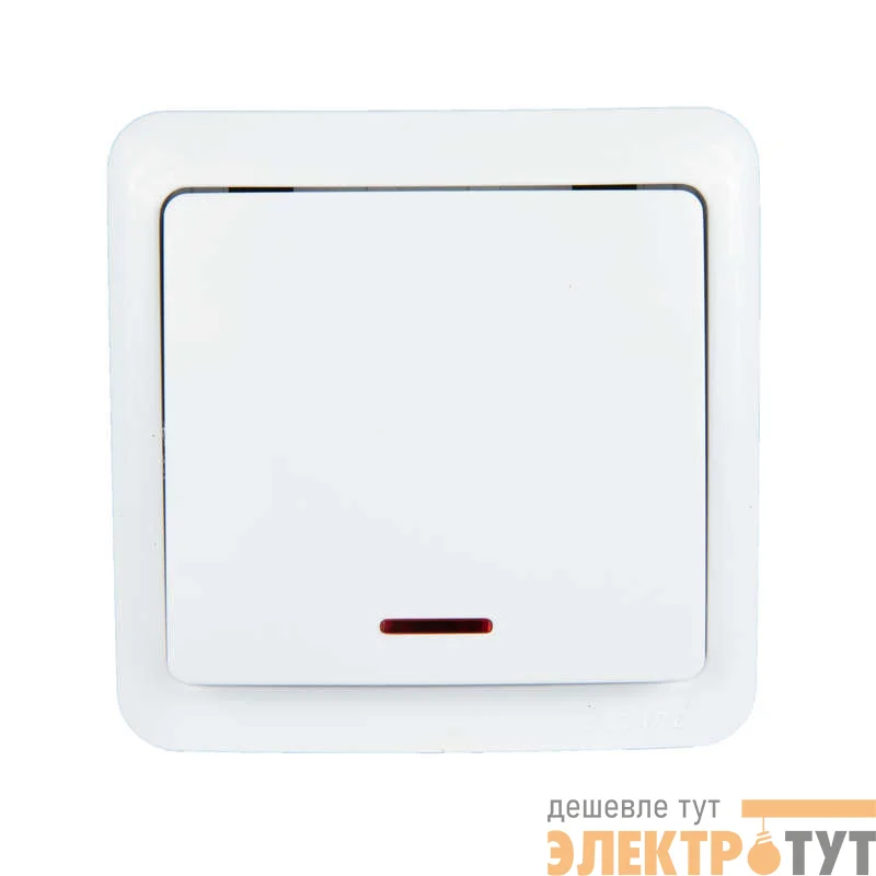 Выключатель 1-кл. ОП VIOLA 10А IP20 с подсветкой бел. LEZARD 751-0200-111