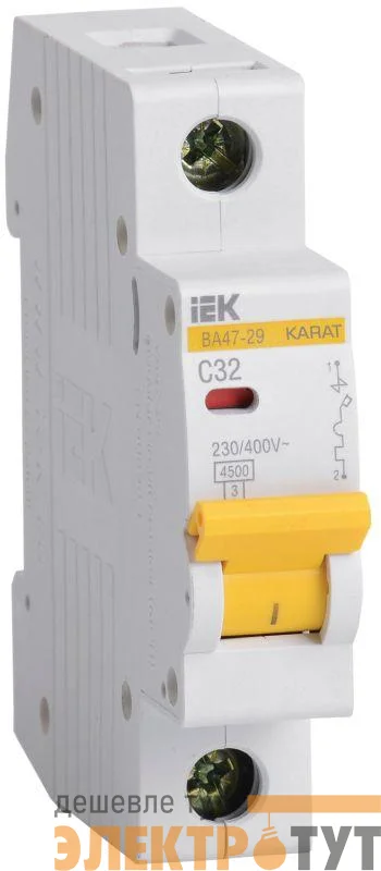Выключатель автоматический модульный 1п C 32А 4.5кА ВА47-29 KARAT IEK MVA20-1-032-C