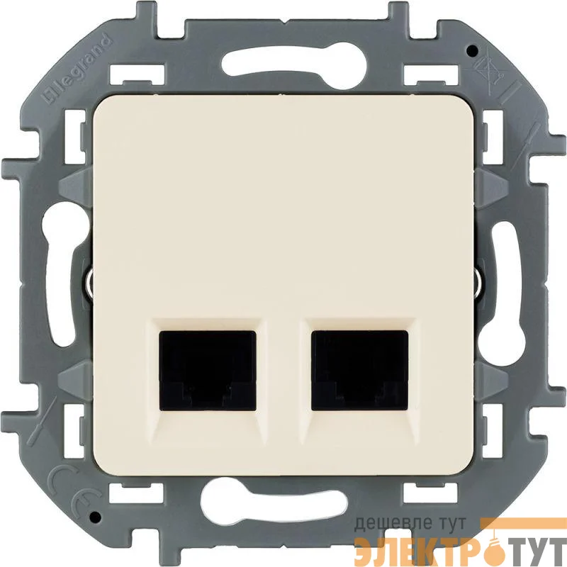 Розетка RJ45 2-м Inspiria CAT.6 UTP сл. кость Leg 673841