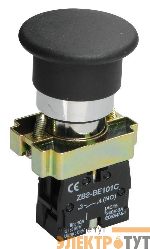 Кнопка управления "Грибок" LAY5-BC21 1НО черн. KARAT IEK BBG70-BC-K02