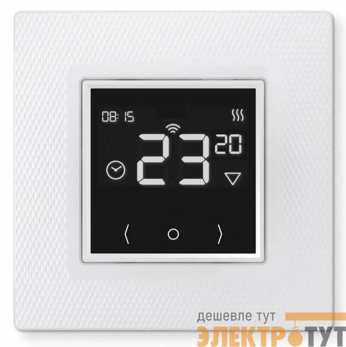 Терморегулятор прогр. EcoSmart 25 сенс. дисплей датчик пола/датчик возд. 3.5кВт 16А бел. (в компл. переходник для рамок Unica/Valena/Basic 55) ССТ 2239190