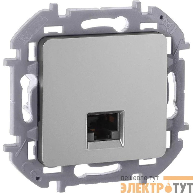 Розетка компьютерная Inspiria RJ45 кат.5E UTP алюм. IEK 673827