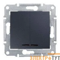 Выключатель 2-кл. СП Sedna 10А IP20 (сх. 5) 250В с подсветкой графит SchE SDN0300370