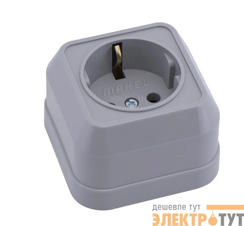 Розетка ОП IP20 с заземл. сер. Makel 45008