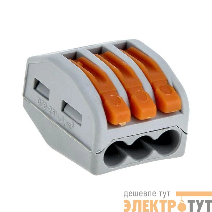 Клемма СМК-413 с рычагом 3 отверстия 0.08-2.5кв.мм (уп.2шт) PROxima EKF plc-smk-413r